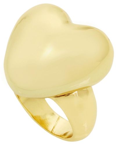 Robert Lee Morris Tone Puffy Heart Cocktail Ring - Yellow