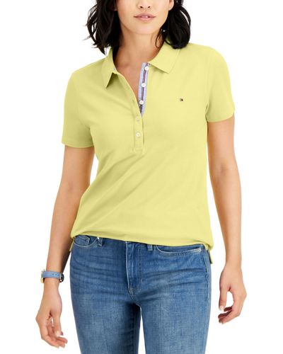 Tommy Hilfiger Solid Short-sleeve Polo Top - Yellow