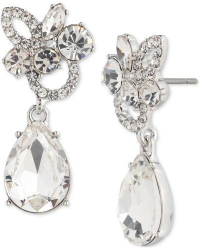Givenchy Mixed-cut Crystal Cluster Statement Earrings - Metallic
