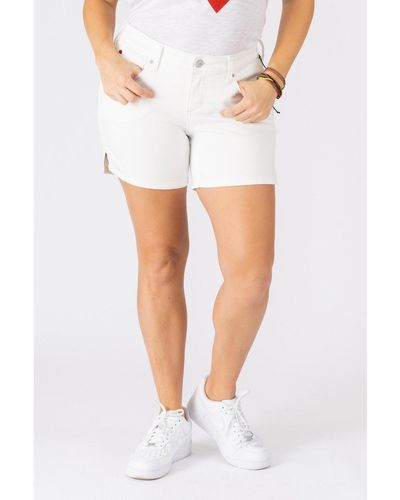 Slink Jeans Plus Size Side Vent Shorts - White