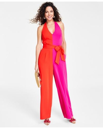 INC International Concepts Sleeveless Tie-waist Jumpsuit - Pink
