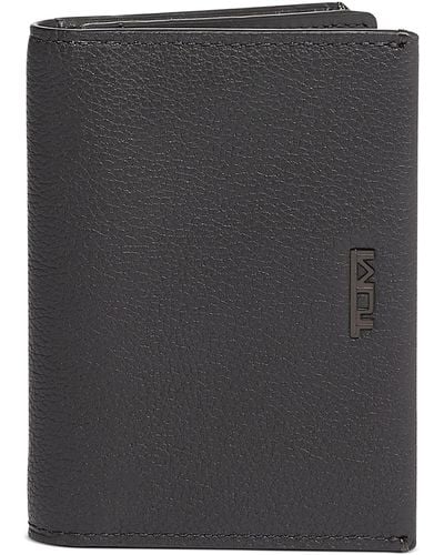 Tumi Gusseted Leather Card Case - Gray