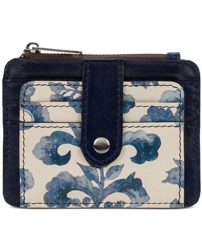 Patricia Nash Cassis Id Small Printed Leather Wallet - Blue