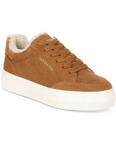Sam Edelman Wess Cozy Lace-up Low-top Sneakers - Brown