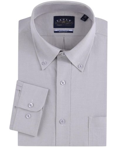 Eagle Stretch Neck Pinpoint Oxford Shirt - Blue
