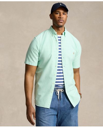 Polo Ralph Lauren Big & Tall Cotton Short-sleeve Oxford Shirt - Blue
