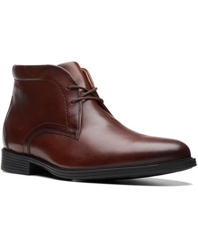 Clarks Collection Whiddon Leather Mid Lace Up Boots - Brown