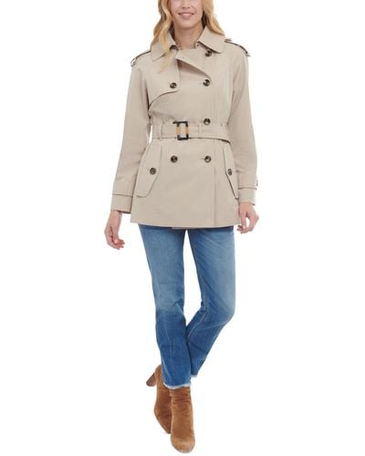 London Fog Double-breasted Belted Trench Coat - Natural