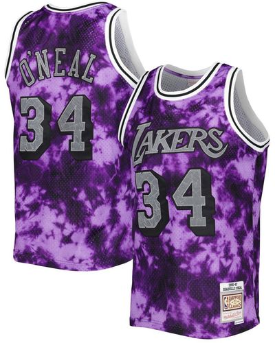 Mitchell & Ness Shaquille O'neal Los Angeles Lakers 1996-97 Galaxy Swingman Jersey - Purple