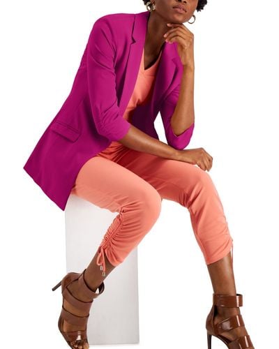 INC International Concepts Petite Menswear Blazer, Created For Macy's - Pink