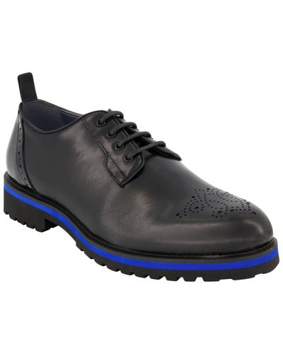 DKNY Leather Contrast Lace Up Shoes - Blue
