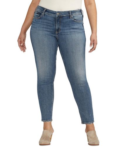 Silver Jeans Co. Plus Size Suki Mid-rise Curvy-fit Skinny Jeans - Blue