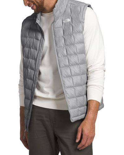 The North Face Big Thermoball Packable Zip-front Quilted Vest - Gray