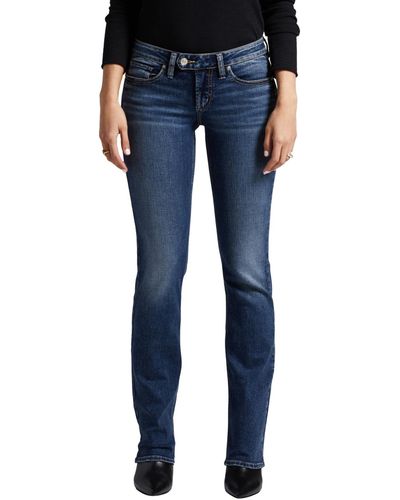 Silver Jeans Co. Tuesday Low Rise Hip hugging Slim Bootcut Jeans - Blue