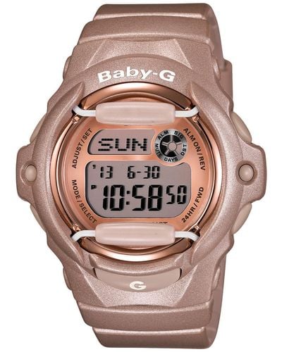 G-Shock Baby-g Digital Beige Resin Strap Watch 43x46mm Bg169g-4 - Pink