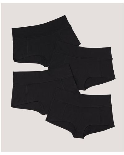 Pact Plus Size Cotton Foldover Brief 4-pack - Black