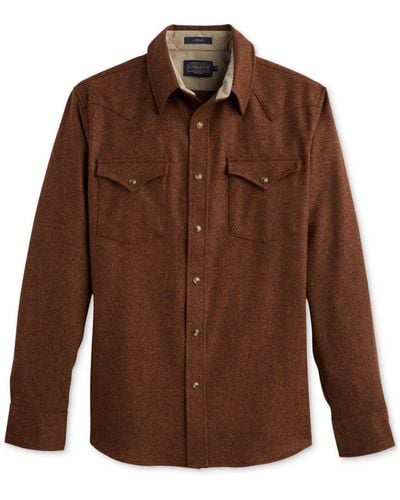 Pendleton Canyon Standard-fit Button-down Wool Western Shirt - Brown