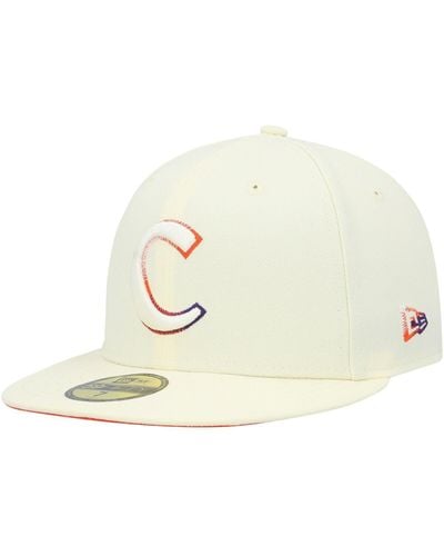 KTZ Clemson Tigers Chrome Color Dim 59fifty Fitted Hat - Natural