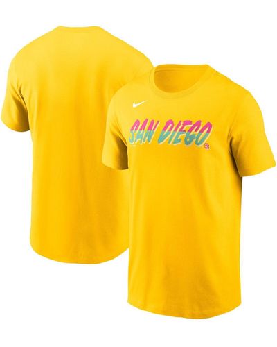 Nike San Diego Padres City Connect Wordmark T-shirt - Yellow