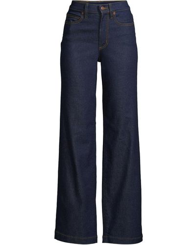 Lands' End Recover High Rise Wide Leg Blue Jeans