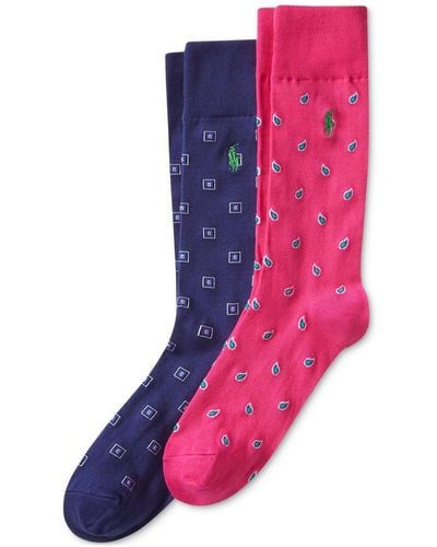 Polo Ralph Lauren 2-pk. Foulard Slack Socks - Pink