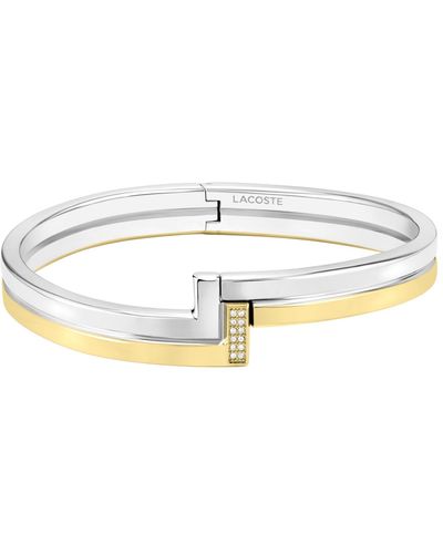 Lacoste Crystal Pave 'l' Bangle - White