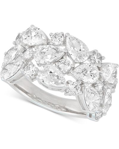 Arabella Cubic Zirconia Mixed Cut Cluster Statement Ring - White