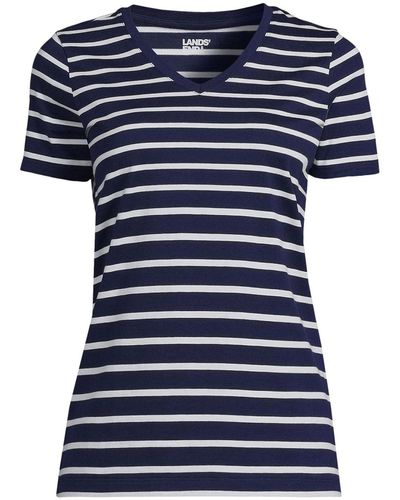Lands' End Petite Relaxed Supima Cotton T-shirt - Blue