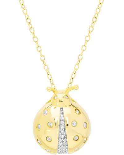 Macy's Diamond Ladybug 18" Pendant Necklace (1/5 Ct. T.w. - Metallic