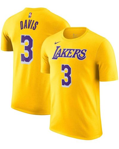 Nike Anthony Davis Los Angeles Lakers Icon 2022/23 Name And Number Performance T-shirt - Yellow