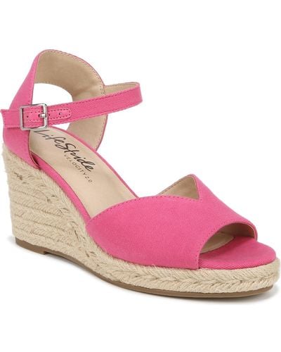 LifeStride Tess Espadrille Wedge Sandals - Pink