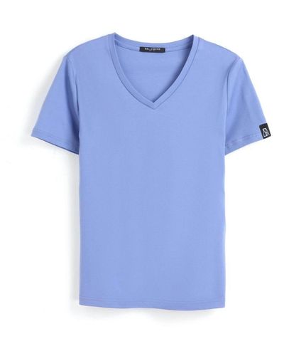 Bellemere New York Bellemere Grand V-neck Cotton T-shirt 160g - Blue