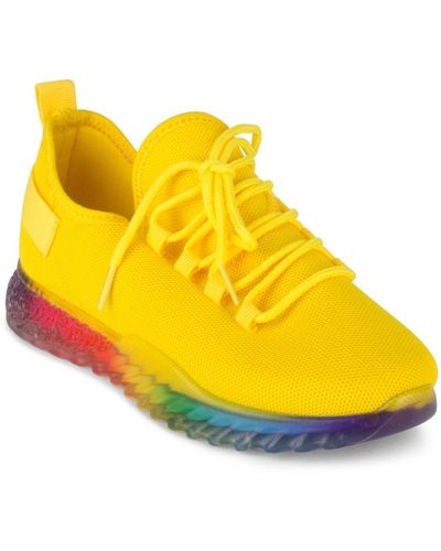 Wanted Affinity Lace Up Rainbow Sole Sneakers - Yellow
