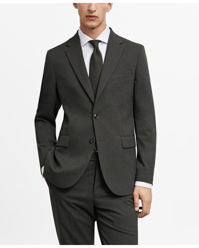 Mango Stretch Fabric Slim-fit Suit Blazer - Black
