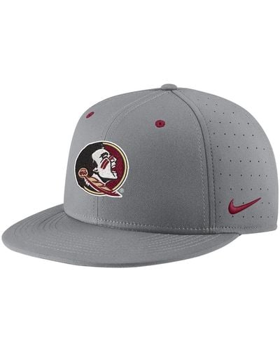 Nike Florida State Seminoles Usa Side Patch True Aerobill Performance Fitted Hat - Gray