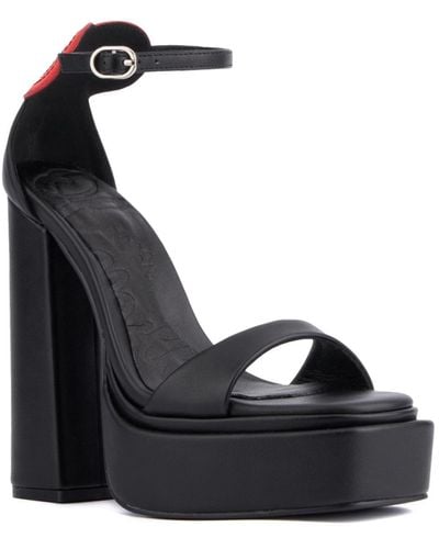 Olivia Miller Amour Platform Heel Sandals - Black