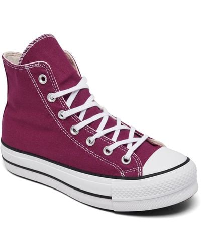 Converse Chuck Taylor All Star Lift Platform High Top Casual Sneakers From Finish Line - Purple