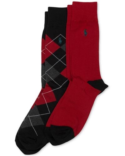 Polo Ralph Lauren Argyle Slack Socks - Red