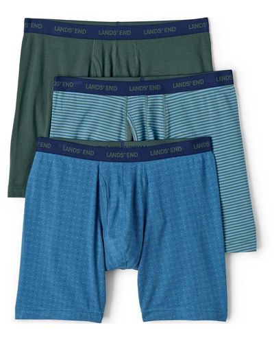 Lands' End Comfort Knit Boxer 3 Pack - Blue
