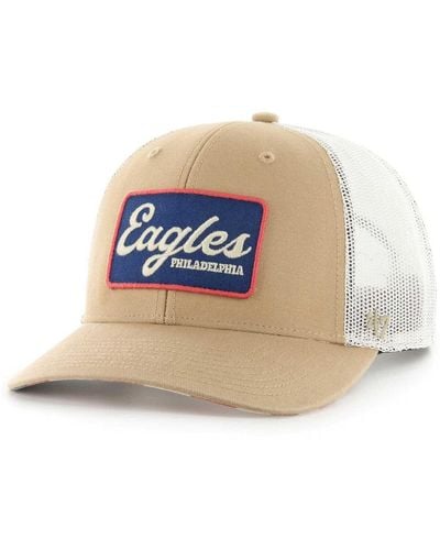 '47 Tan/white Philadelphia Eagles Glory Daze Hitch Trucker Adjustable Hat - Blue