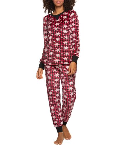 Felina Ultra-soft Microfleece Pajama Set - Red