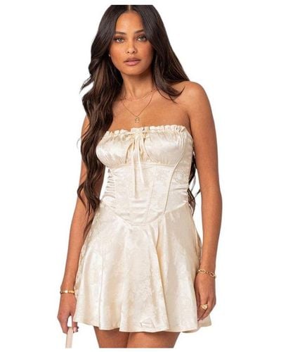 Edikted Athalia Satin Corset Mini Dress - White