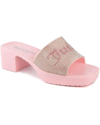 Juicy Couture Harmona Slip-on Glitz Dress Sandals - Pink