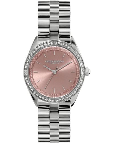 Olivia Burton Bejeweled -tone Stainless Steel Watch 34mm - White