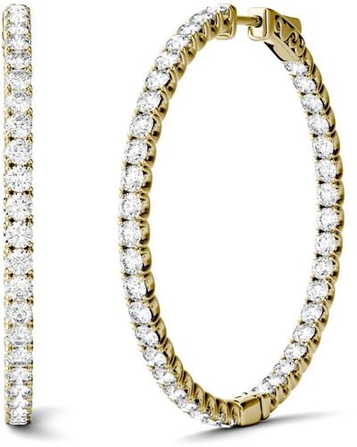 charles colvard Gold Moissanite Hoop Earrings 58 Ct Tw Diamond Equivalent