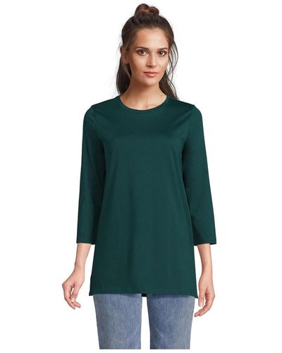 Lands' End Supima Crew Neck Tunic - Green