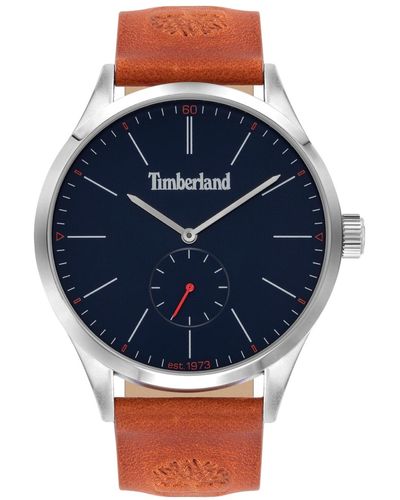 Timberland Quartz Leather Strap Watch - Blue