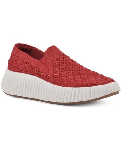 White Mountain Dyles Platform Slip On Sneakers - Red