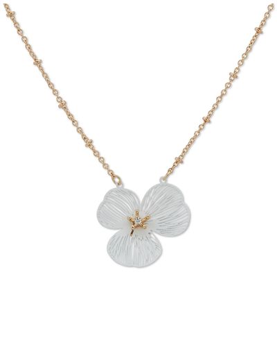 Lonna & Lilly Gold-tone Openwork Flower Pendant Necklace - Metallic