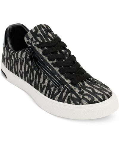 DKNY Sarai Lace-up Zip Low-top Sneakers - Black